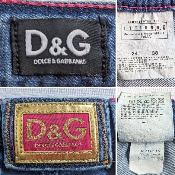 Rare 2006 DOLCE&GABBANA D&G Distressed Barbie Pink Stitch Bush Pant Capris Sz 24 - Picture 3 of 8